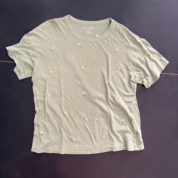American Eagle Sunflower Embroidered T-Shirt - Picture 1 of 2